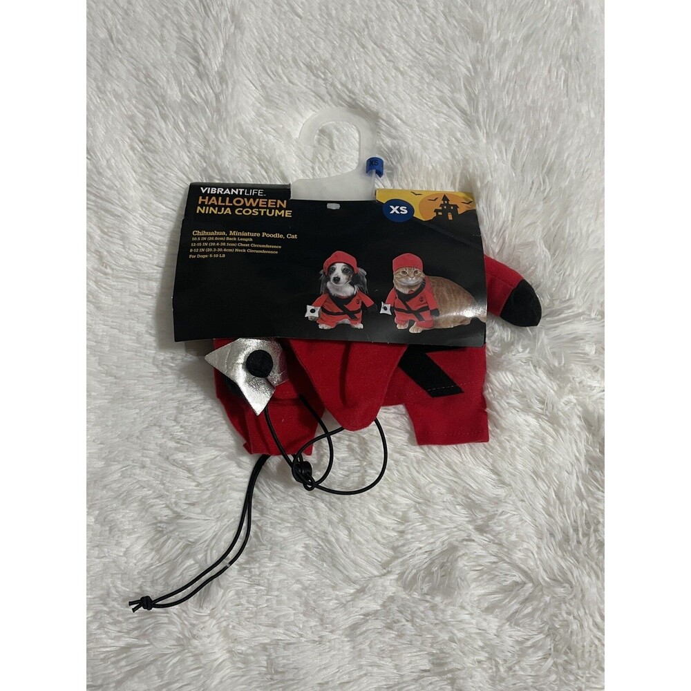 Vibrant Life Dog Pet Ninja Costume Sz XS Chihuahua Miniature Poodle Cat